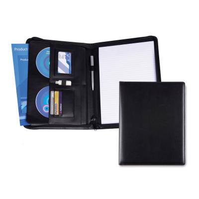 Image of Black Belluno PU A4 Deluxe Zipped Conference Folder